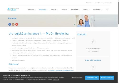 Zobrazit webové stránky Urologická ambulance - Nemocnice Mělník - MUDr. Michal Brychcín
