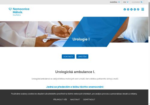Zobrazit webové stránky Urologická ambulance - Nemocnice Mělník - MUDr. Michal Brychcín