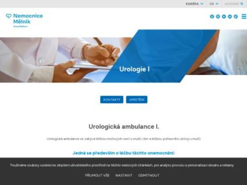 Urologická ambulance - Nemocnice Mělník - MUDr. Michal Brychcín