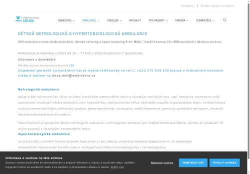 Zobrazit webové stránky Dětská nefrologická a hypertenziologická ambulance Nemocnice Mělník - Prof. MUDr. Tomáš Seeman,CSc. MBA