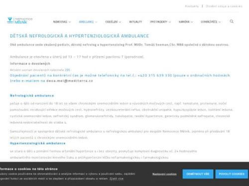 Dětská nefrologická a hypertenziologická ambulance Nemocnice Mělník - Prof. MUDr. Tomáš Seeman,CSc. MBA