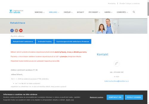 Zobrazit webové stránky Rehabilitační ambulance - Nemocnice Mělník