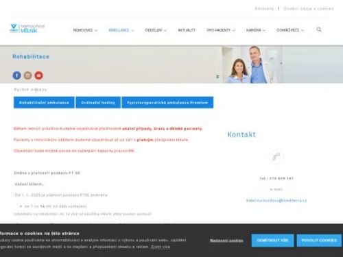 Rehabilitační ambulance - Nemocnice Mělník
