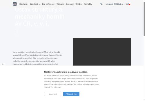 Webové stránky Ústav struktury a mechaniky hornin AV ČR, v. v. i., Praha