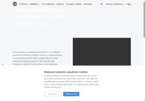 Webové stránky Ústav struktury a mechaniky hornin AV ČR, v. v. i., Praha