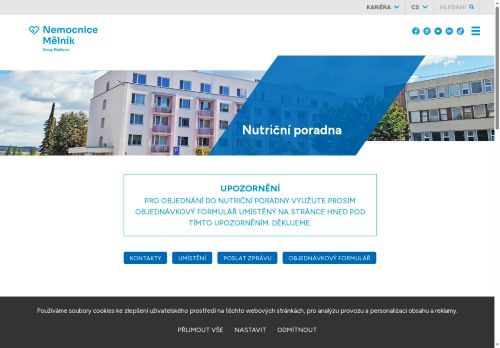 Zobrazit webové stránky Nutriční poradna - Nemocnice Mělník