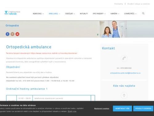 Ortopedická ambulance - Nemocnice Mělník