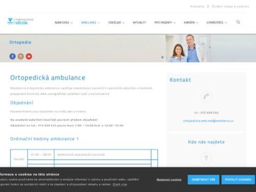 Ortopedická ambulance - Nemocnice Mělník