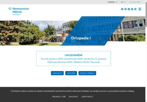 Zobrazit webové stránky Ortopedická ambulance - Nemocnice Mělník