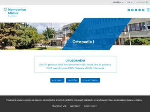 Ortopedická ambulance - Nemocnice Mělník