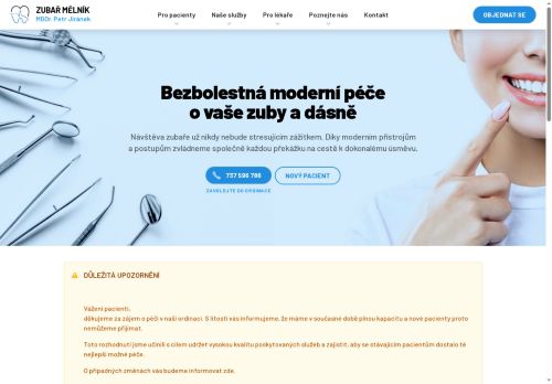 Zobrazit webové stránky Zubní ordinace - MDDr. Petr Jiránek