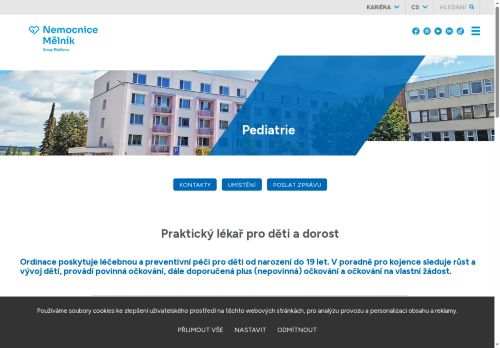 Zobrazit webové stránky Praktický lékař pro děti a dorost Nemocnice Mělník - MUDr. Ivana Kobrlová