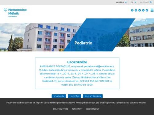 Praktický lékař pro děti a dorost Nemocnice Mělník - MUDr. Ivana Kobrlová