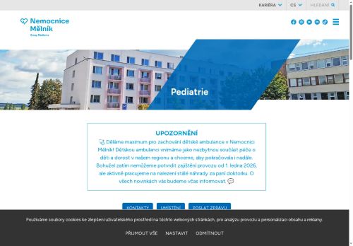 Zobrazit webové stránky Praktický lékař pro děti a dorost Nemocnice Mělník - MUDr. Ivana Kobrlová