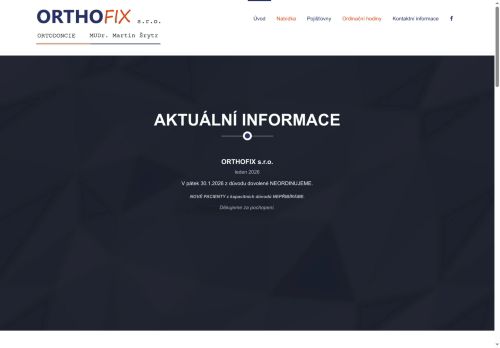 Zobrazit webové stránky Ortodoncie ORTHOFIX - MUDr. Martin Šrytr