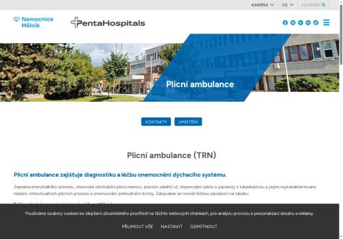 Zobrazit webové stránky Plicní ambulance - Nemocnice Mělník