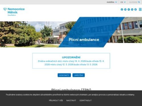 Plicní ambulance - Nemocnice Mělník