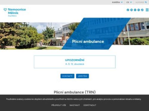 Plicní ambulance - Nemocnice Mělník