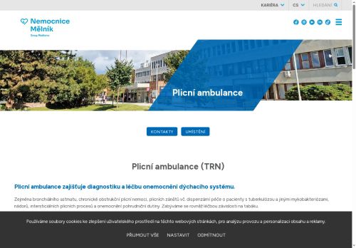 Zobrazit webové stránky Plicní ambulance - Nemocnice Mělník