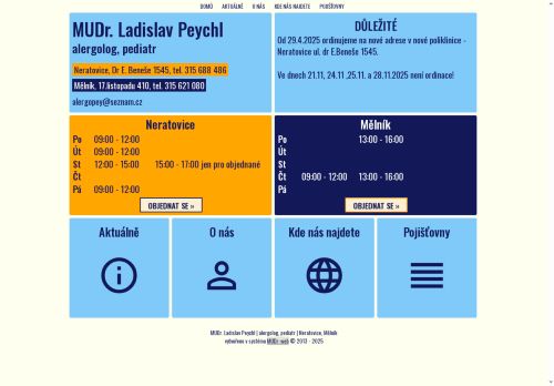 Zobrazit webové stránky Alergologická a imunologická ambulance - MUDr. Ladislav Peychl
