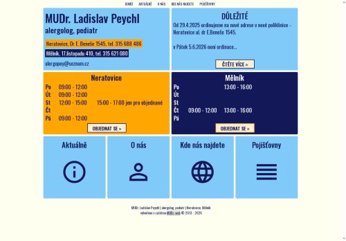 Zobrazit webové stránky Alergologická a imunologická ambulance - MUDr. Ladislav Peychl