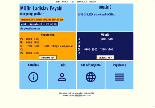 Zobrazit webové stránky Alergologická a imunologická ambulance - MUDr. Ladislav Peychl