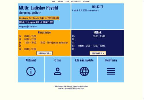 Zobrazit webové stránky Alergologická a imunologická ambulance - MUDr. Ladislav Peychl