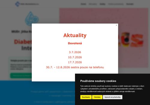 Zobrazit webové stránky Diabetologická a interní ambulance - MUDr. Jitka Kuchařová