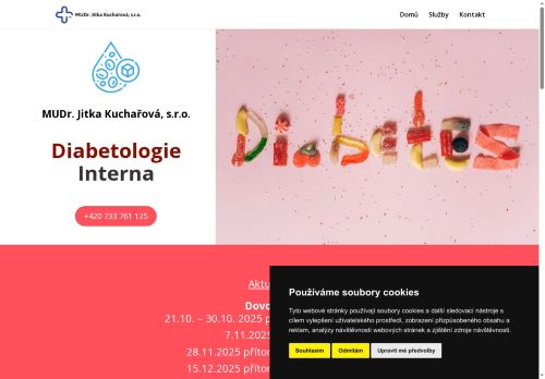 Zobrazit webové stránky Diabetologická a interní ambulance - MUDr. Jitka Kuchařová