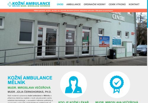 Zobrazit webové stránky Kožní ambulance - MUDr. Miroslava Večeřová