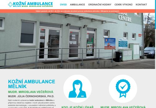 Zobrazit webové stránky Kožní ambulance - MUDr. Miroslava Večeřová