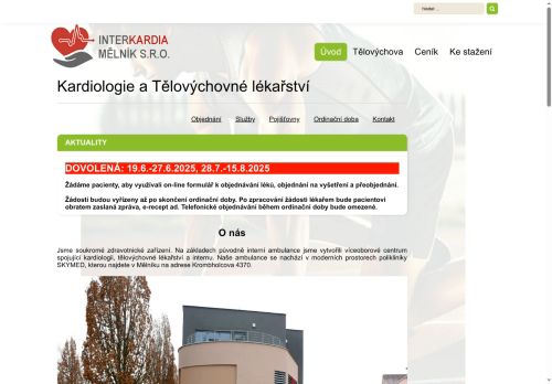Zobrazit webové stránky Kardiologická ambulance INTERKARDIA MĚLNÍK - MUDr. Hedvika Černá, MUDr. Mariana Votrubová