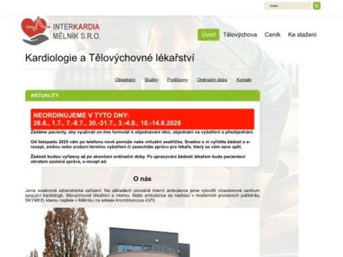 Kardiologická ambulance INTERKARDIA MĚLNÍK - MUDr. Hedvika Černá, MUDr. Mariana Votrubová