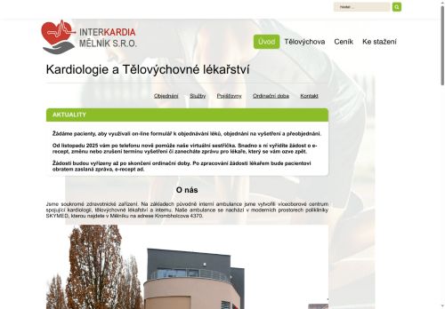 Zobrazit webové stránky Kardiologická ambulance INTERKARDIA MĚLNÍK - MUDr. Hedvika Černá, MUDr. Mariana Votrubová