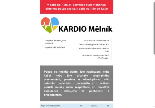 Zobrazit webové stránky Kardiologická ambulance KARDIO Mělník