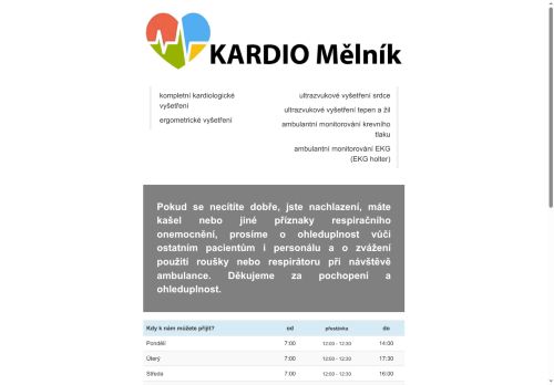 Zobrazit webové stránky Kardiologická ambulance KARDIO Mělník