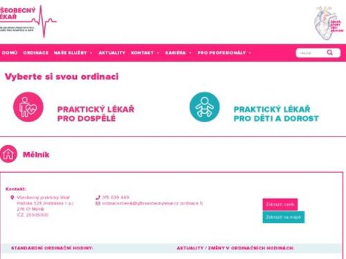 Praktický lékař pro dospělé Všeobecný lékař - ordinace 2 (Poliklinika Mělník)