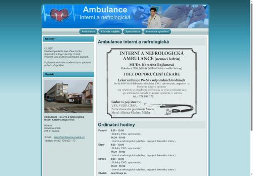 Zobrazit webové stránky Interní a nefrologická ambulance - MUDr. Katarína Rajčanová