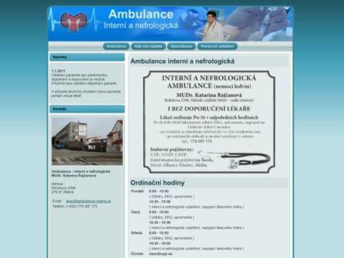 Interní a nefrologická ambulance - MUDr. Katarína Rajčanová