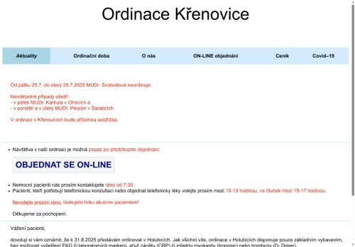 Zobrazit webové stránky Praktický lékař - MUDr. Hana Svobodová