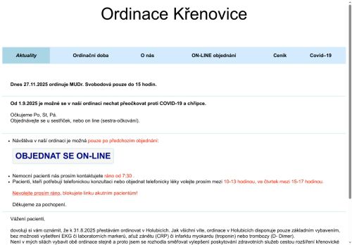 Zobrazit webové stránky Praktický lékař - MUDr. Hana Svobodová