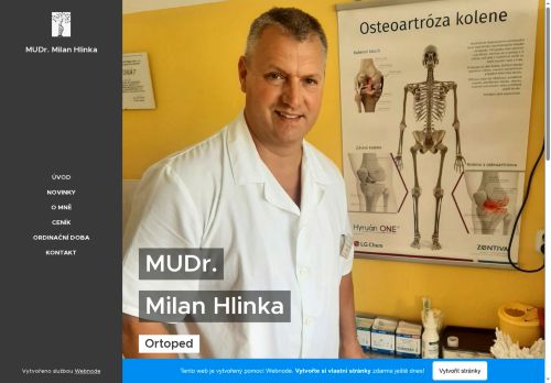 Zobrazit webové stránky Ortopedická ambulance - MUDr. Milan Hlinka
