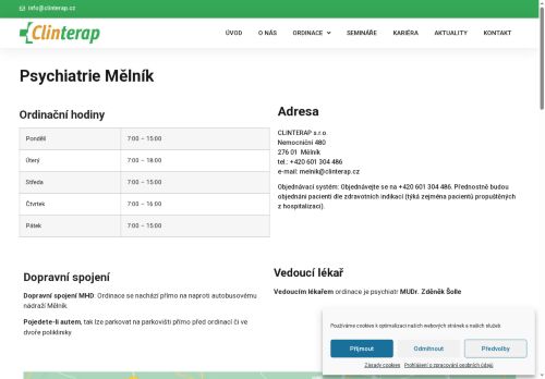 Zobrazit webové stránky Ordinace psychiatrie CLINTERAP s.r.o.