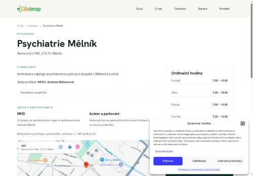 Zobrazit webové stránky Ordinace psychiatrie CLINTERAP s.r.o.