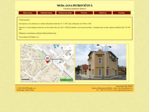 Praktický lékař pro dospělé PJ PRAKTIK - MUDr. Jana Petrovičová
