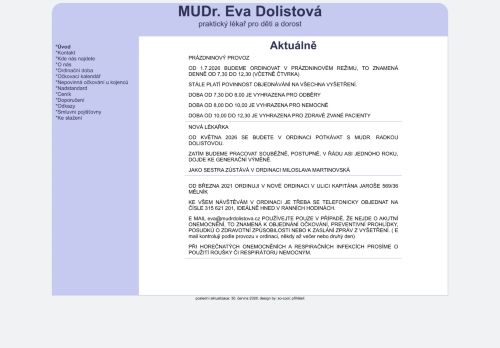 Zobrazit webové stránky Praktický lékař pro děti a dorost - MUDr. Eva Dolistová