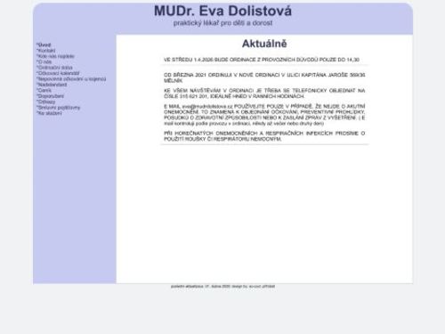 Praktický lékař pro děti a dorost - MUDr. Eva Dolistová