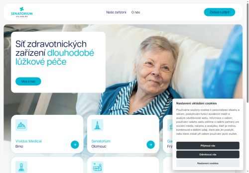 Webové stránky Senatorium Vestec a.s., Vestec