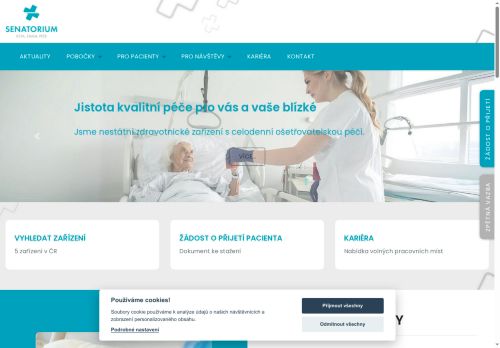 Webové stránky Senatorium Vestec a.s., Vestec
