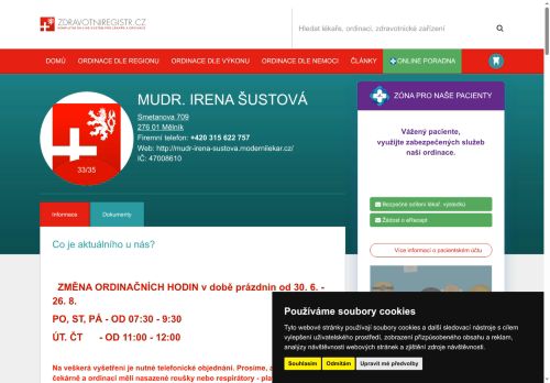Zobrazit webové stránky Praktický lékař pro děti a dorost - MUDr. Irena Šustová